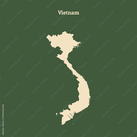 Outline map of Vietnam. vector illustration. Stock Vector | Adobe Stock