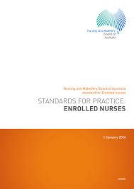 Enrolled Nurse Standards Of Practice By Nursing And Midwifery Board Of