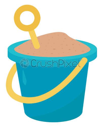 Sand Castle And Shovel Bucket And Ball On A Sea Stock Vector Crushpixel