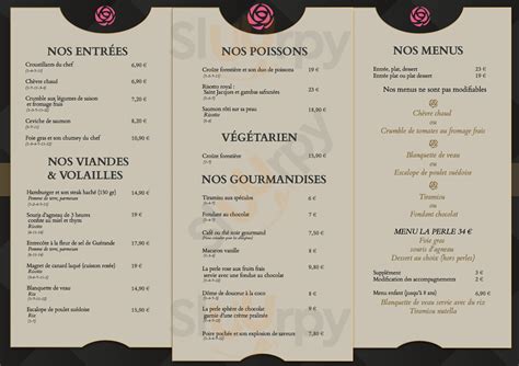 La Perle Rose Men Montb Liard Menu Principal Sluurpy