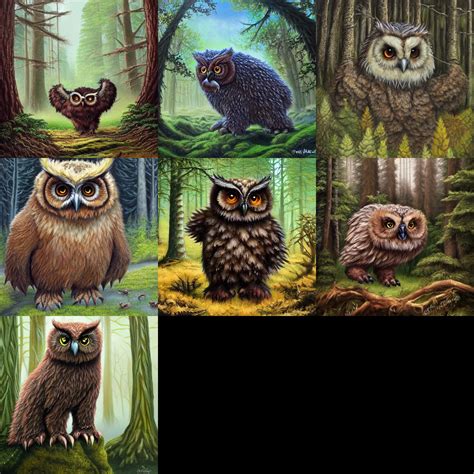 Owlbear In A Forest Detailed Realistic Fantasy Stable Diffusion