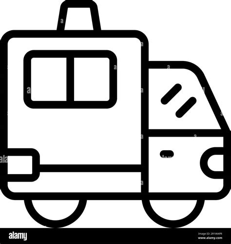 Patrol Car Vehicle Icon Outline Vector Service Emergency Aid Fire