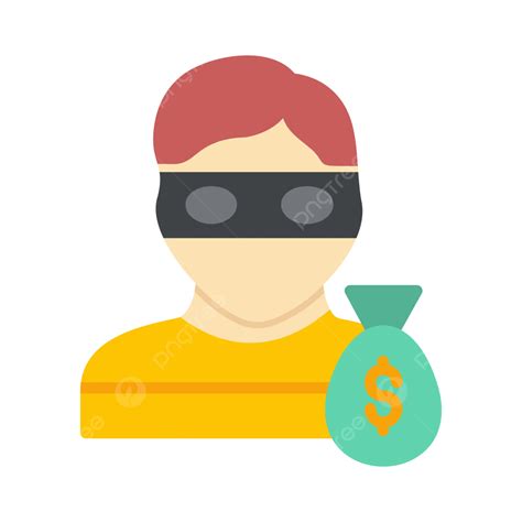 Robbery Flat Icon Vector Criminal Robber Robbery Png And Vector With