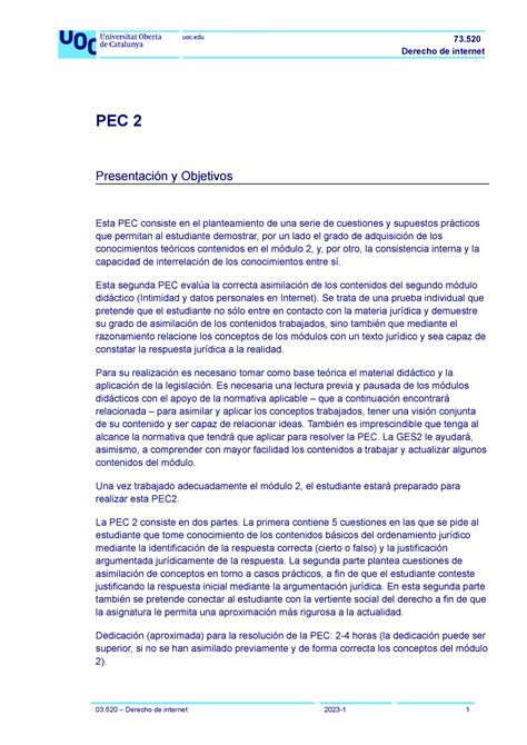 73 73520 enunciado PEC2 PEC 2 Presentación y Objetivos Esta PEC