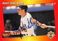 Andy Van Slyke Autographed Baseball Card Pittsburgh Pirates 1992