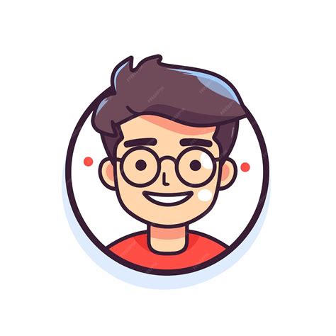 Premium Vector Smiling Man With Glasses Vector Illustration In A Flat