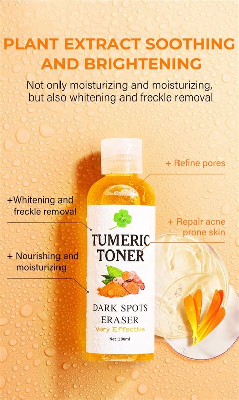 Private Label Dark Spots Eraser Turmeric Toner Brightening Fades