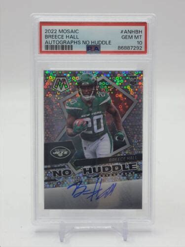 Breece Hall Mosaic No Huddle Rookie Autograph Rc Auto Psa Q