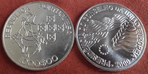 2000 PORTUGAL 1000 ESCUDOS SILVER PRESIDENCY COUNCIL OF EUROPEAN UNION