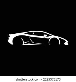 Sports Car Silhouette Vector Illustration Stock Vector (Royalty Free ...