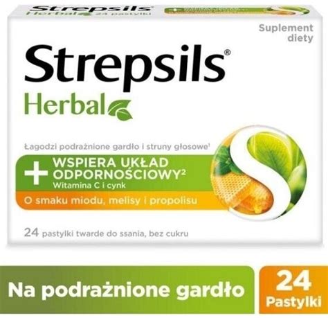 Strepsils Herbal O Smaku Miodu Melisy I Propolisu Pastylek Na B L