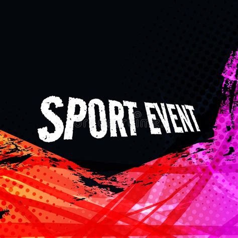 Grunge Sports Background With Brushstrokes In Colorful Gradient Style