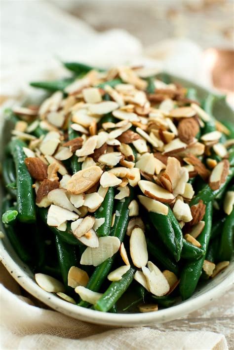 Garlic Butter Green Beans With Toasted Almonds Recipe Happy Healthy Mama