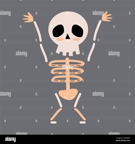 Skeleton Ghost Halloween Cartoon Characters Vector Stock Vector