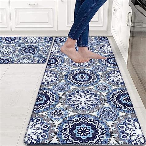 ASPMIZ Kitchen Mats Sets 2 Piece, Memory Foam Kitchen Rugs and Mats Non ...