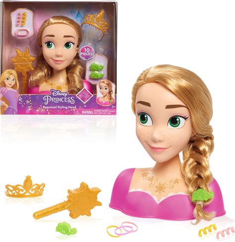 Brandclub Disney Princess Rapunzel Styling Head Blonde Hair Piece Pretend Play Set