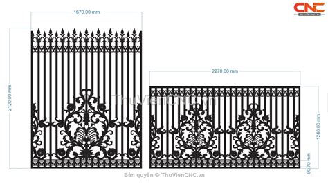 File thiết kế cnc hàng rào 2 kích thước thiết kế đẹp nhất