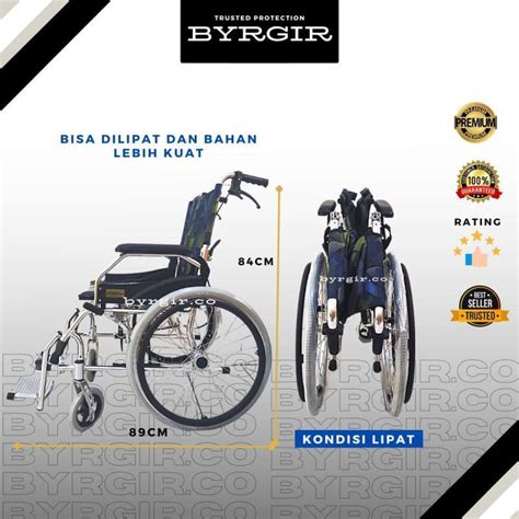 Jual Byrgir Kursi Roda Lipat Aluminium Premium Wheelchair Alumunium