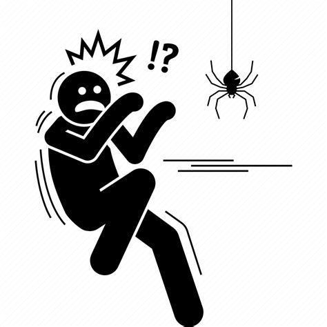 Scare Spider Shocked Man Person Surprised Arachnophobia Icon