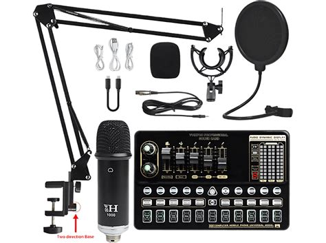 Micrófono Kit de tarjeta de sonido Micrófono en directo Kit completo