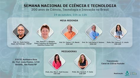 19ª Semana Nacional de Ciência e Tecnologia CCEx ICB USP 2022 Mesa