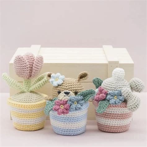 These Spring Crochet Plant Pots Will Brighten Your Window Sill