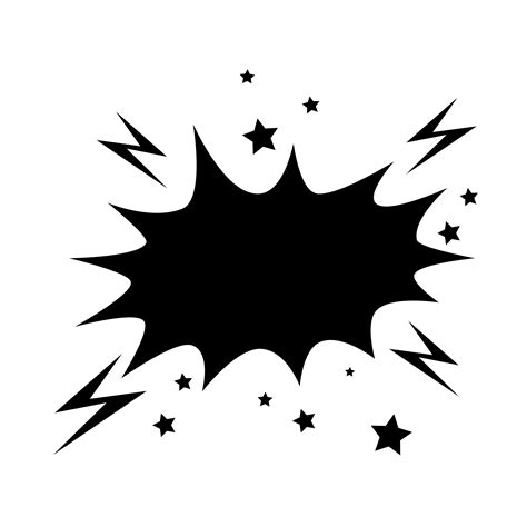 Silhouette Of Explosion With Thunderbolts Pop Art Style Icon 4310435