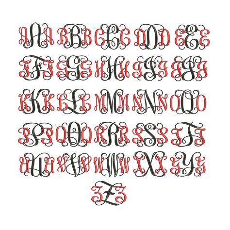 Interlocking Vine Embroidery Font By Mysewcuteboutique On Etsy