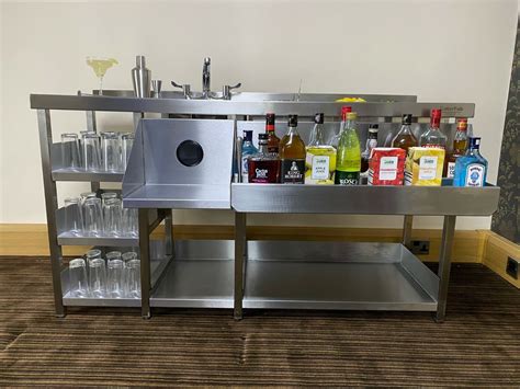 Deluxe Cocktail Bar Station Stainless Steel With Fully Insulated Ice