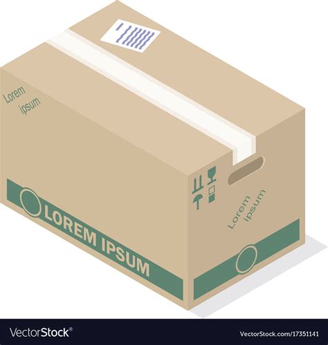 Delivery Box Icon Isometric Style Royalty Free Vector Image