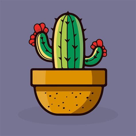 Premium Vector Cactus Succulent Pot Icon Vector