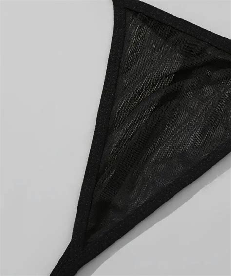 Sexy Role Play Costume Set Tempting Halter Mesh Crop Top Thong For Women Lingerie Underwear