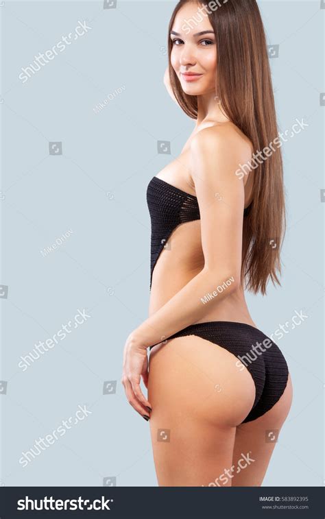 Sexy Blonde Woman Wearing Pink Swimwear Stock Photo 583892395 Shutterstock