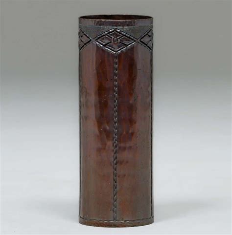 Roycroft Hammered Copper Cylinder Vase C California Historical Design