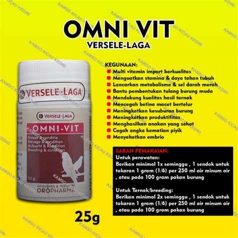 Jual OMNIVIT OMNI VIT VERSELE LAGA VITAMIN OBAT TERNAK BREEDING BURUNG