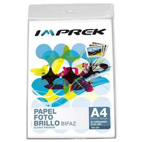 Papel Glossy Foto A Premium Bifaz Doble Faz Gr X H