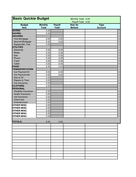 Monthly Budget Worksheet Dave Ramsey