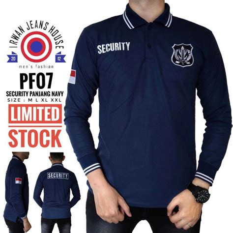 Jual Kaos Security Bordir Lengan Panjang Baju Kerah Satpam Security