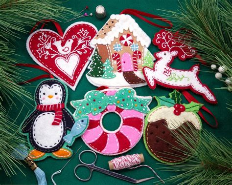 Nordic Felt Christmas Ornament Pattern Set Digital Download Etsy Uk