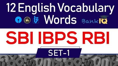 English For Bank Exams Important English Vocabulary Words Set