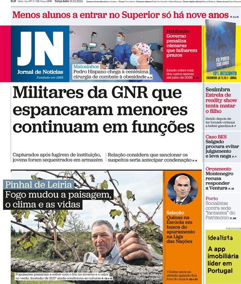 Capa Jornal De Not Cias Outubro Capasjornais Pt