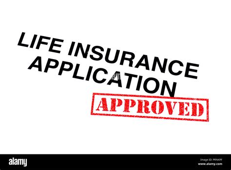 Life Insurance Application Heading Stamped With A Red Approved Rubber