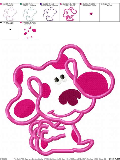 Magenta Puppy Blues Clues Applique Design Etsy