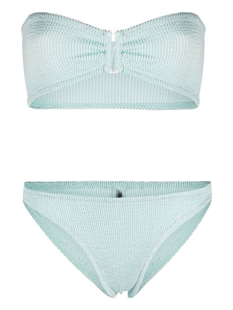 Reina Olga Ausilia Ruched Bandeau Bikini Farfetch