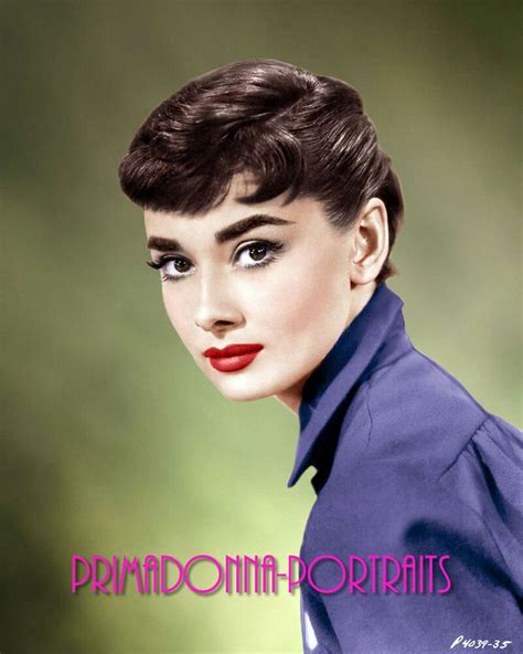 Audrey Hepburn 8x10 Lab Photo Color Beautiful Red Lipstick Classic