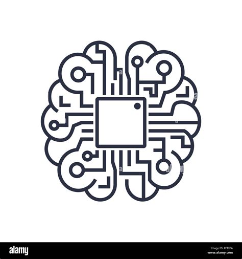 Inteligencia Artificial cerebro icono vector AI concepto tecnológico