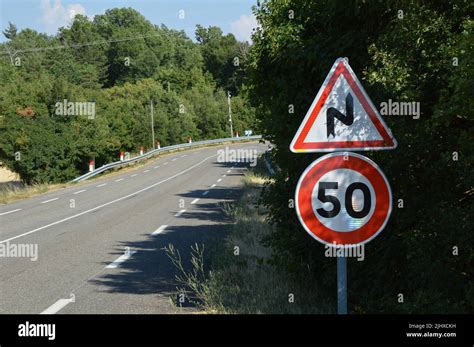 Speed Limit Sign Road Sign From France Stock Photo Alamy