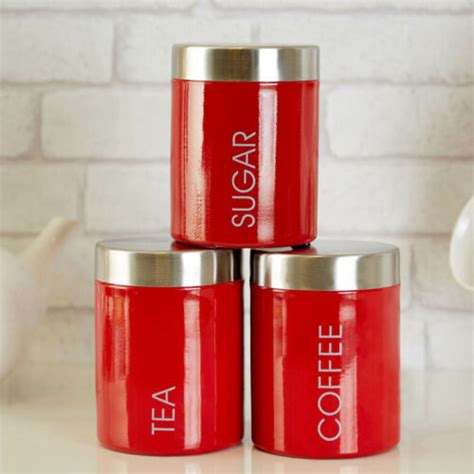 Premier Housewares Liberty Tea Coffee And Sugar Canisters Set Of