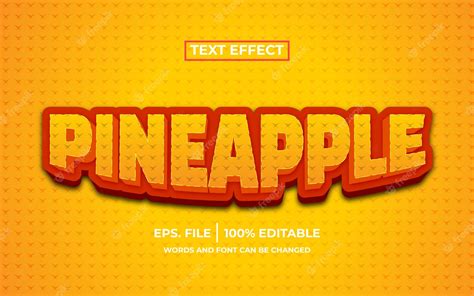 Premium Vector Pineapple Text Effect Editable