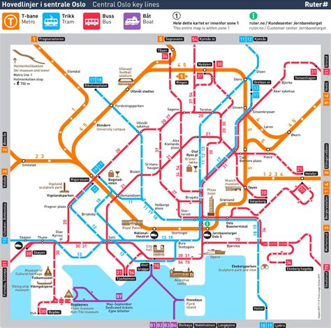 Central Oslo Transport Map